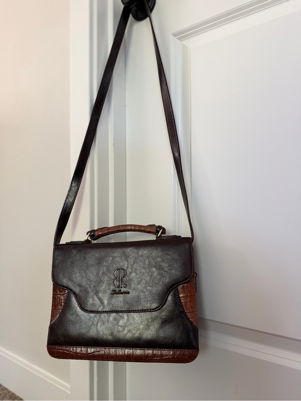 Vintage Bellerose Brown Two-Tone Leather Messenger Bag